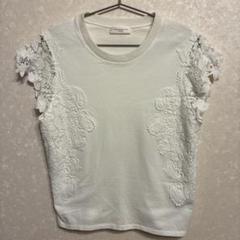 美品　ツモローランド　ホワイト レース Tシャツ 半袖　36