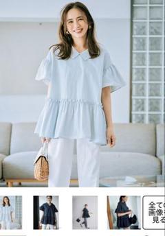 VERY掲載　THREE SQUARE 2WAYタフタブラウス　サックスブルー THREE SQUARE]2WAYタフタブラウス | KOBUNSHA SELECT SHOP