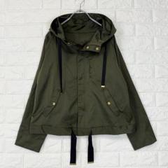 グラディス【M】緑系 マウンテンパーカー ゴールド金具 春秋 ジップアップ