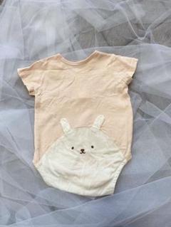ウサギの顔ロンパース