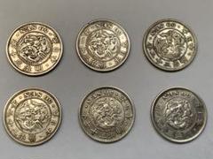 古銭　竜50銭銀貨　五十錢　明治30年　31年　32年　37年　38年　5枚　磨 古銭 竜50銭銀貨 五十錢 明治30年 31年 32年 37年 38年 5枚 磨
