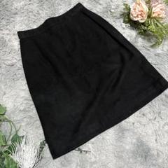 新品♡EPOCA♡イタリア製 羊革 レザーレース タイトスカート ブラック PER LAVORO】 ラムレザー黒スリット入りタイトスカート 38 羊革