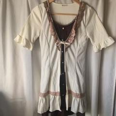 162◇刺繍入シャツレイヤードチュニ ブルー axes femme アクシーズ 公式店限定 162◇刺繍入シャツレイヤードチュニ ブルー アクシーズ femme axes チュニック