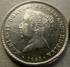 1853年 ポルトガル 100レイス 銀貨　マリア2世　レア 1853年 ポルトガル 100レイス 銀貨 マリア2世 レア - メルカリ