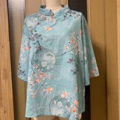 美品】詩仙堂 花柄幾模様の半袖チュニック