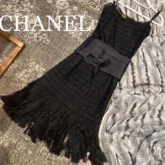 激安 シャネル リネン ノースリーブ ワンピース ココマーク CHANEL 09A ...