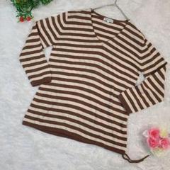 【ROPE PICNIC】 ロペピクニック Vネック ボーダーシャツ ニット