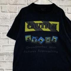 USA製90sヴィンテージTシャツ！シングルステッチ　ブラック半袖古着M714