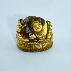 年代物 レトロ  レア  アンティーク 鳥 鶏 像 オブジェ 根付  骨董品 ヴィンテージ 鳥の置物 人形 アンティーク骨董市 蚤の市 昭和
