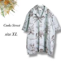 美品Cooks Street 半袖シャツ XL グレー USA 柄シャツ3968