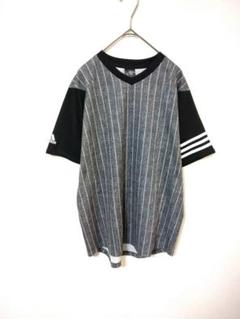 希少デザイン　アディダス　adidas　Tシャツ　メンズM　ラグラン仕様　ロゴ入