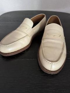 【美品】ジャランスリワヤ ローファー クリームベージュ UK7.5 美品】ジャランスリワヤ ローファー クリームベージュ UK7.5