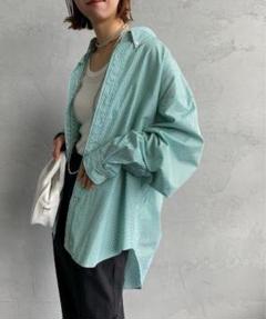 THE SHINZONE STRIPE DADDY SHIRTS グリーン　PO