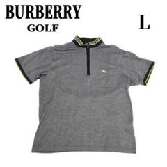 BURBERRY GOLF　半袖ポロシャツ　L　ブラック系　綿100%　日本製