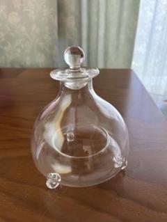 昭和レトロ　ガラス製ハエ取り　フラワーベース フラワーベースB/昭和レトロ/白/花形/アートグラス | 骨董