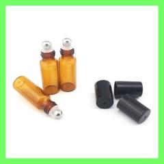 アンバーガラスローラーボトル 6ml ボトルコンテナ 金属ボール付き