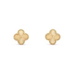 美品 ヴィンテージ アルハンブラ イヤリング ピアス ギヨシェ イエローゴールド Van Cleef & Arpels ヴィンテージ アルハンブラ ピアス ギヨシェ