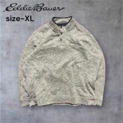 00s エディーバウアーEddie Bauer フリース XL グレー×ホワイト