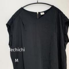 【美品】 テチチ Techichi 黒 ノースリーブ シアー シースルー 異素材