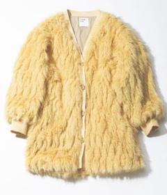 thinkfur シンクファー ファーカーディガンイエロー