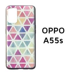 OPPO A55s 5G カラフル 三角 カバー