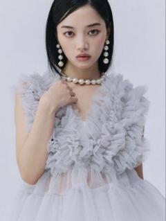 eimy istoire チュールフリルボリュームベスト チューリップペプラムトップス(F IVORY): TOPS