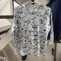 花柄長袖トップス グレー系