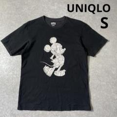 ユニクロ　Mickey Mouseプリントtシャツ　ブラック　sサイズ
