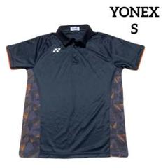⭐️YONEX 半袖ポロシャツ　バドミントン　テニスウェア　黒オレンジ　S＊QG
