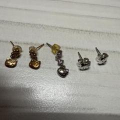 k18とSV925の黄金のハローキティ&ミミィ ダイヤピアス k18とSV925の黄金のハローキティ&ミミィ ダイヤピアス