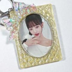 トレカ ケース デコ トレカキーホルダー 黄色 イエロー レジン キルティング