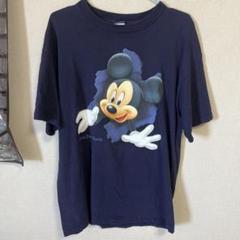 00s ディズニー ミッキーマウス 半袖Ｔシャツ 古着 ネイビー