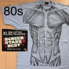★激安‼️骨格図 Tシャツ ©︎1977 80年代製 80s 人体模型 総柄のサムネイル