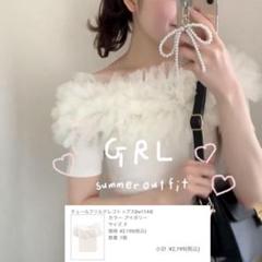 GRL グレイル　チュールフリルテレコトップス[tw1144]