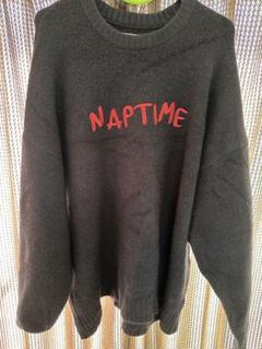 NAPTIME刺繍ダークグレーセーター tiptop ニット セーター コード刺繍ニットプルオーバー