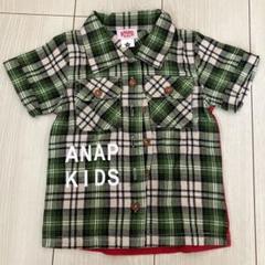 anap キッズ　チェック　半袖　シャツ　100 男女兼用
