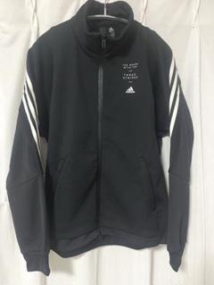 adidas ブラック ジップアップジャージ ジャケット