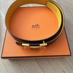 ☆値下げ☆ HERMES レザー ベルト 表ブラック/裏ブラウン