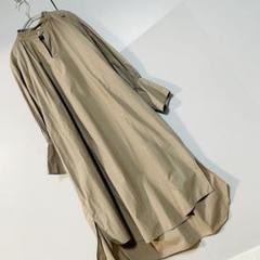 ￥26400 完売品 AULICOノーカラー ロングワンピ 美品 グレージュ綿