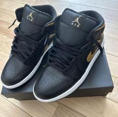 Air Jordan 1 Mid ブラック/ゴールド 27.5cm