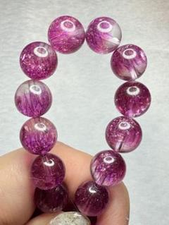 ⭐︎【高級】パープルルチルクォーツ 丸玉 14mm ⭐︎【高級】パープルルチルクォーツ 丸玉 14mm