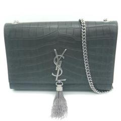 希少 イヴサンローラン ビジネスバッグ 2way マット YSL クロコ型押し Yves Saint Laurent イヴサンローラン ハンドバッグ クロコ型