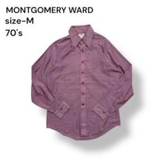 “70s”Montgomery Ward ヴィンテージシャツ M 赤紫カラー