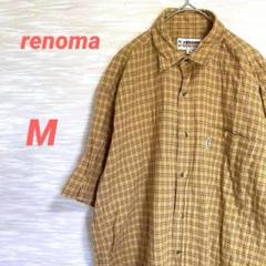 レノマ renoma 半袖コットンシャツ【M】カジュアル タータンチェック