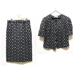 レマロン 麻 100 ノーカラージャケット スカート セットアップ 花柄 総柄