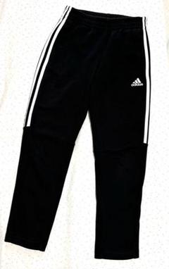 adidas 黒 サイドストライプ パンツ 150