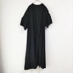 〈エモダ〉ロングカーディガン　黒　編み込み　羽織りＦ