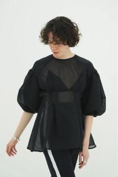 CLANE クラネ SHEER PLAID VOLUME SLEEVE TOPS - メルカリ