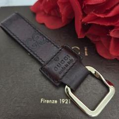 【極美品】 GUCCI グッチ シマ キーリング キーホルダー ロゴ レザー