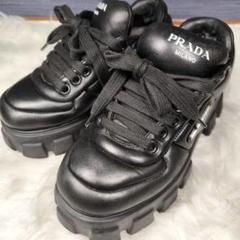 定価12万【PRADA】モノリス ダッドスニーカー 23.5 三角ロゴ 現行 定価12万【PRADA】モノリス ダッドスニーカー 23.5 三角ロゴ